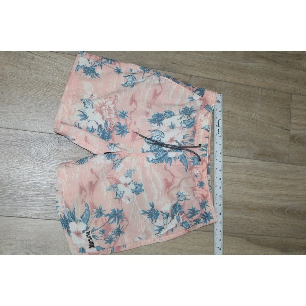 Rip Curl Men's Lay Days Tropical Floral Boardshorts Pink Blue Swim Trunks Size S